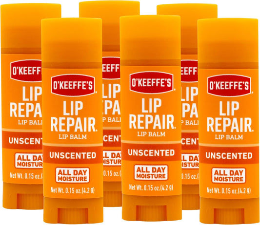 O'Keeffe's Unscented Lip Repair Lip Balm for Dry, Cracked Lips, Stick