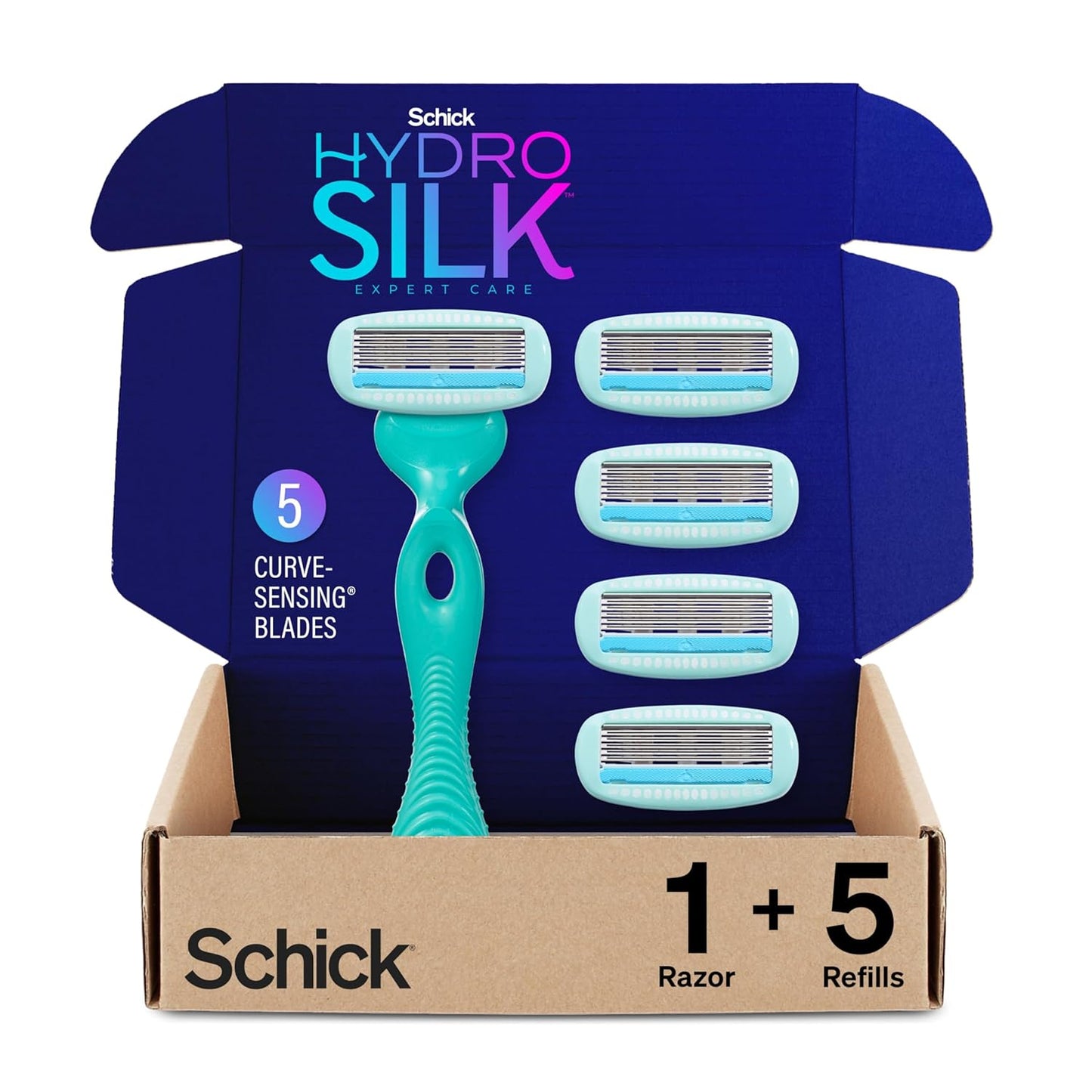 Schick Hydro Silk Sensitive Women's Razor | 5-Blade Razors for Women Sensitive Skin