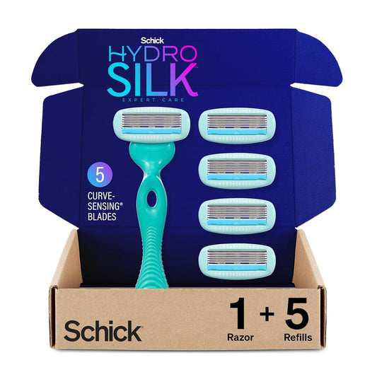 Schick Hydro Silk Sensitive Women's Razor | 5-Blade Razors for Women Sensitive Skin