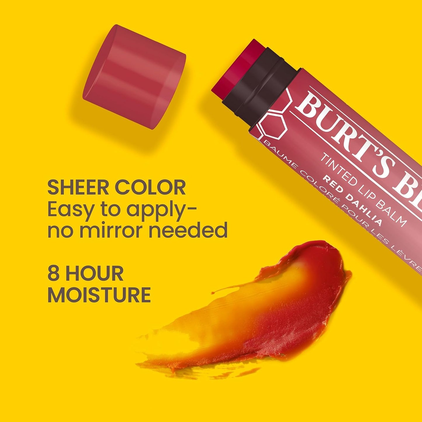 Burt's Bees Lip Tint Balm Stocking Stuffers Gifts, Long Lasting 2 in 1 Duo Tinted Balm Formula