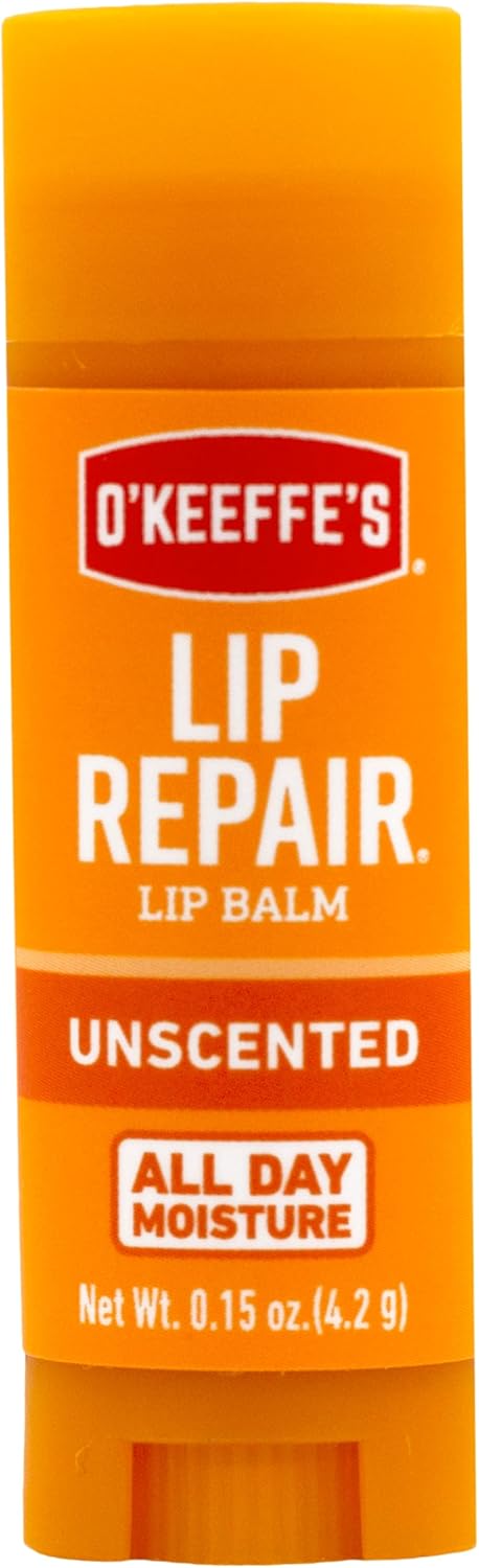 O'Keeffe's Unscented Lip Repair Lip Balm for Dry, Cracked Lips, Stick