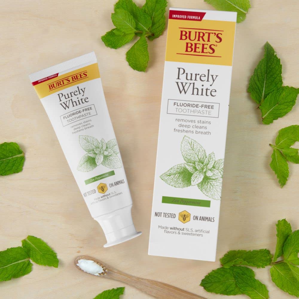 Burt's Bees Toothpaste, Natural Flavor, Fluoride-Free, Purely White